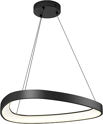 artika Bjorn 34W LED Modern Pendant Light Fixture for Dinning Room, Stairway, Hallway, 2000 Lumens, Adjustable Color Temperature 5 CCT, Matte Black