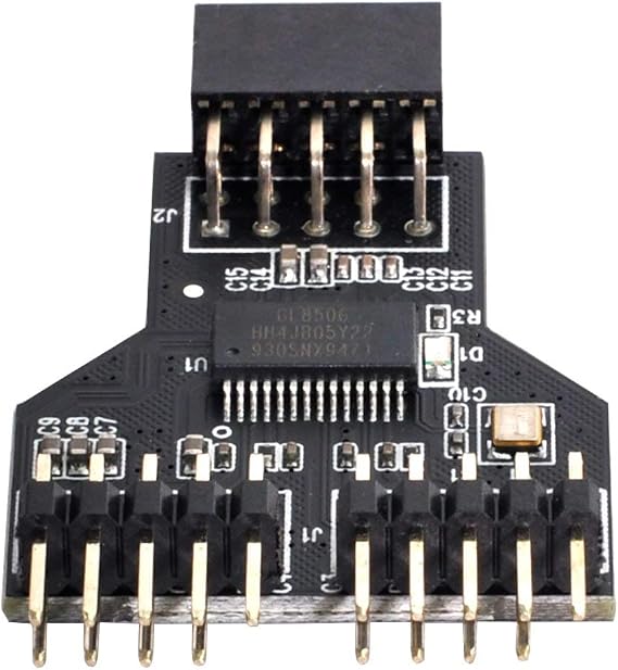 cablecc Motherboard 9pin USB 2.0 Header 1 to 2 Female Extension HUB Connector Adapter Port Multilier