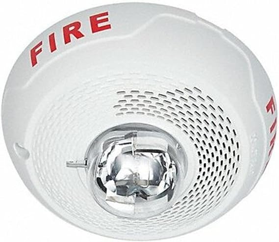 System Sensor SPSCWL Ceiling Mount Speaker Strobe, Clear Lens, White