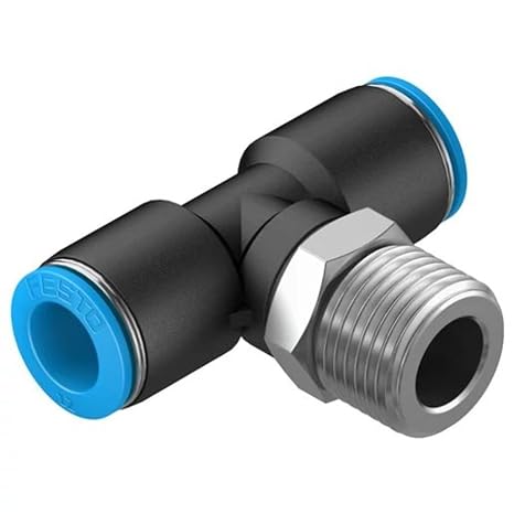 Festo 153115 QST-1/2-12 Push-in T-Fitting, Nickel Finish