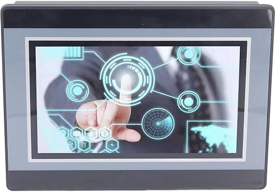 PLC Touch Screen Integrated Machine, 7 inch HMI PLC 12 in 8 Out All in One Touch Screen with PLC Integrated Panel 0-10V 4-20MA Analog MODBUS (Relay Output), Designed for