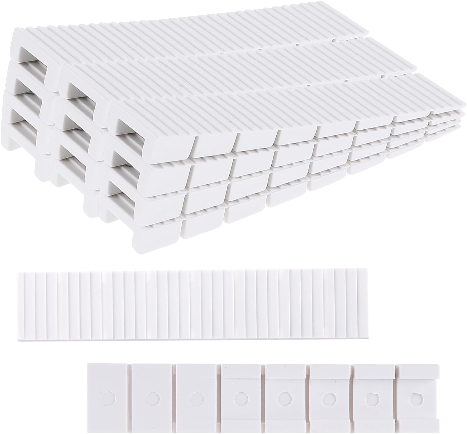 20 Pcs Toilet Shims, Furniture Window Plastic Leveling Shims, Cut to Size Trapezoidal Balancing Feet for Wobbly Toilet Fix, Load-Bearing Wedges, Tables, Doors and Windows White, 3.8inch