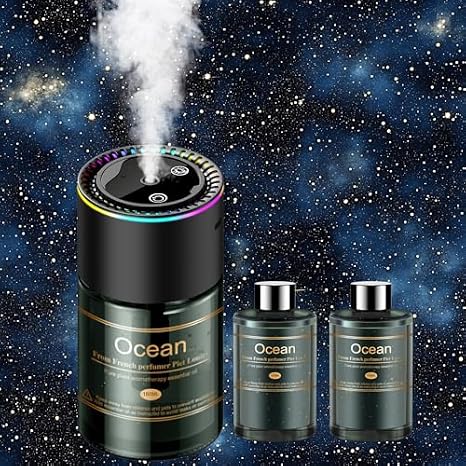 1pc Ocean Smart Car Air Freshener with Auto On/Off Sensor and Dual Ultrasonic Modes and 270 Days Use 6.09 Fl Oz /180ml 1pc Ocean Refill Set Adjustable Intensity (2025 Model)