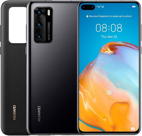 HUAWEI P40 128 GB 6.1 Inch Smartphone Bundle with PU Case, Kirin 990 5G, 50 MP Ultra Vision Leica Triple Camera, 8 GB RAM, 22.5W SuperCharge, SIM-Free