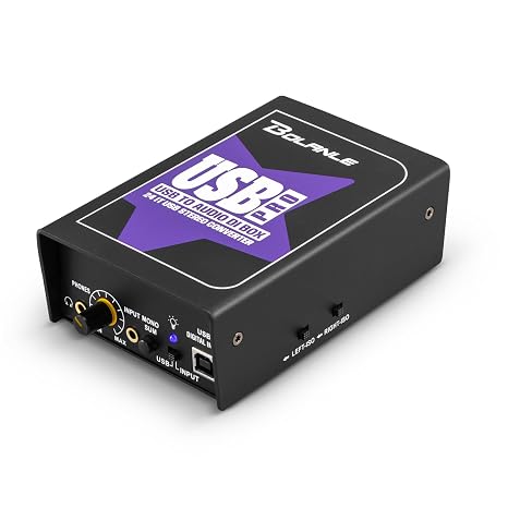 Bolanle USB-PRO Active DI Box with Ground Loop Isolation | 24bit/192kHz USB Audio Interface for Live Sound & Recording | Eliminate Hum & Buzz Noise from PC to PA System | Plug & Play