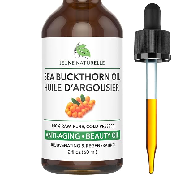 Sea Buckthorn Oil, 100% Pure, Raw, Cold Pressed, Unrefined, Non-Comedogenic