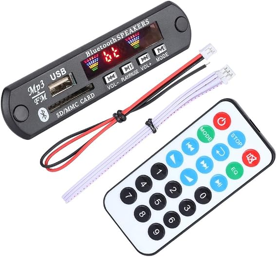 Bluetooth MP3 WMA Decoder Board SDM01BT + U-DX 4 Colours Screen Bluetooth 5.0 FM APE FLAC Decoder Board Module Support AUX FM USB SD 12V Wirelss Audio Module with Remote Control
