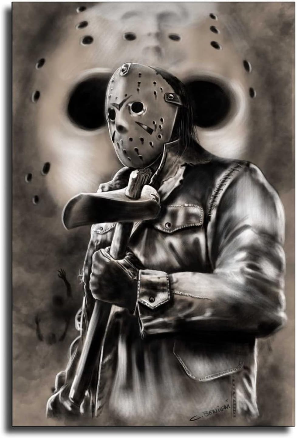 Halloween Horror Friday Jason Gruselige Bilder Canvas Art Poster And Wall Art Picture Print Modern Family Bedroom Decor Posters 16x24inch40x60cm