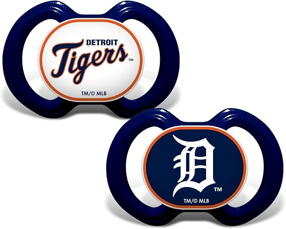 BabyFanatic Pacifier 2-Pack - MLB Detroit Tigers - Officially Licensed League Gear