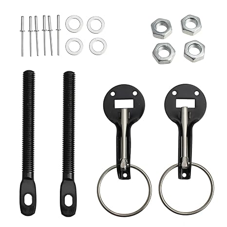 Universal Bonnet Hood Lock Pin Kit Aluminium Quick Release