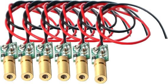 Green line Laser Module, Industrial Laser Module Adjustable Focus (6mm-traverse-6pack)