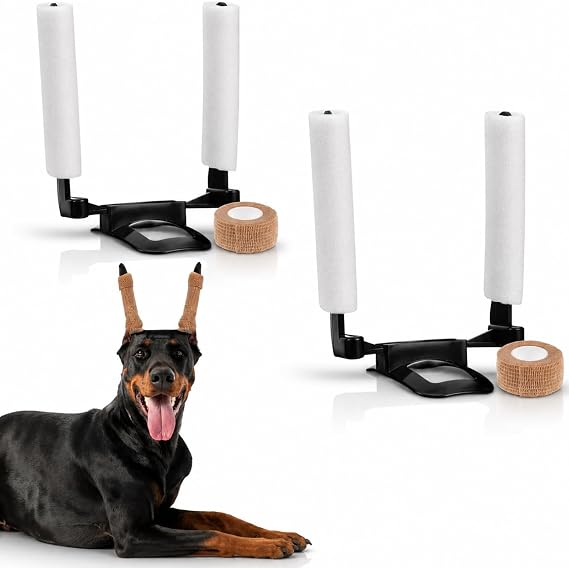 POPETPOP 2 Sets Dog Ear Posting Kit - Doberman Ear Stand Up Tool with Tape, Dog Ear Stand Up Support Tool for Doberman Pinscher Dog Ears Sticker Up