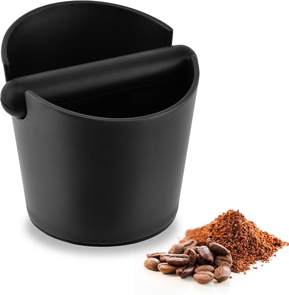 Coffee Knock Box, Espresso Knock Box with Silicone Tamper Pad, 4.9 In