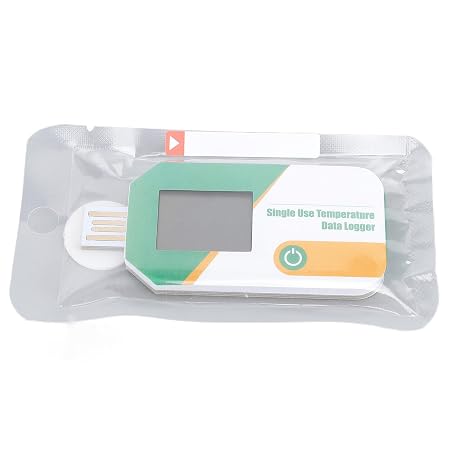 USB Temperature Data Logger Recorder, 32000 Points High Accuracy Single Use IP67 Temperature Data Logger USB Temperature Logger with PDF CSV Reports for Cold Chain Transportation