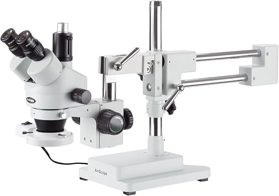 AmScope SM-4T-FRL Professional Trinocular Stereo Zoom Microscope, WH10x