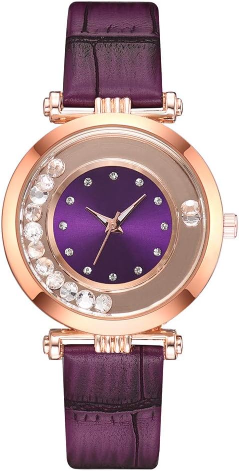 Luxury Temperament Lady Leather Belt Diamond Watch Waterproof Analog Geneva Quartz Watch,Homstar High-End Business Simple Sports Watch Round Dial Case Shiny Ladies Watches Sale Clearance