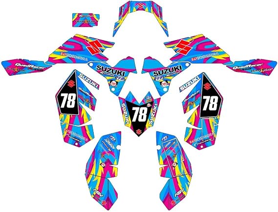 ATV Graphics Wrap Kit Compatible with Suzuki LTR 450 (G2 Design) - Premium 21MIL Laminated Cast Vinyl Decals, Made in USA, 5-Year UV Protection