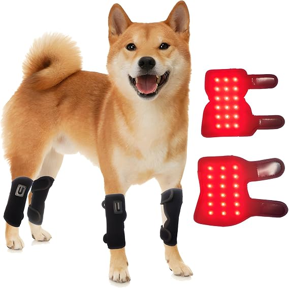 Infrared Healing Light Therapy, Canine Red Light Therapy Wrap for Dog, Infrared Wrap for Cats Dogs Muscle & Joint Pain Relief, Infrared & Red Light Therapy Wrap for Dog, 1 Front Leg&1 Back Leg Wrap
