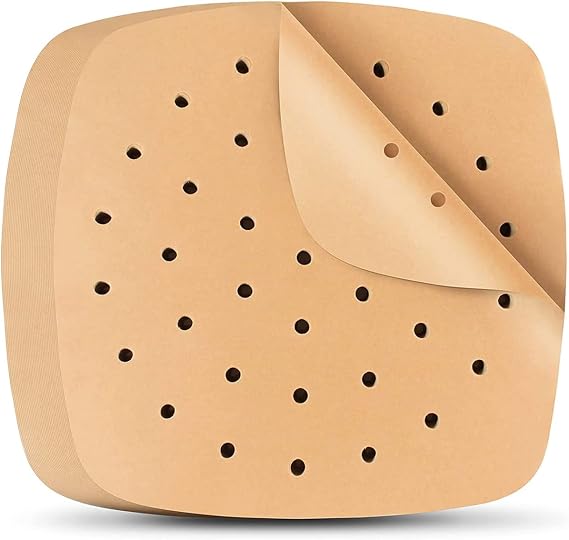 Air Fryer Liners Square Parchment Paper, Set of 100, 8.5 inches square, Air fryer accessories disposable paper liner, Oven liners for bottom of oven, Airfryer parchment paper sheets for baking