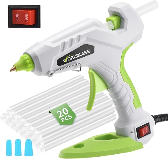 Hot Glue Gun Large 60W/100W Dual Temp W/Full Size Stick Set,Teal