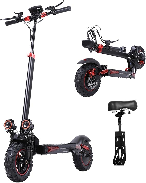 Electric Scooter for Adults,34 MPH 1200W Peak Motor | 11" Off-Road Tires Fast E Scooter, Up to 237Miles Range, Dual Suspension, 330 lbs Max Load, Foldable