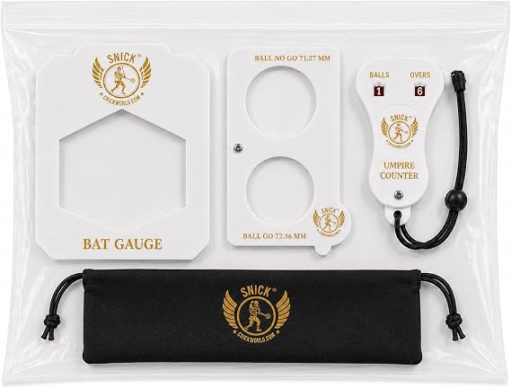 SNICK Cricket Umpire Complete Kit - Bat Guage, Ball Guage, Umpire Counter, case | Lighter to Carry | Made of Strong Acrylic Plastic for More Durability