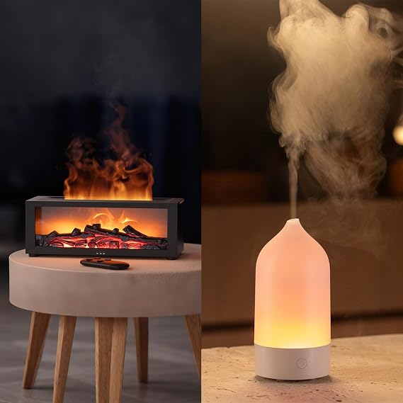 2packs Fireplace Aroma Essential Oil Diffuser