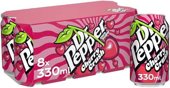 Dr Peper Original Sparkling Soft Drink, 8 x 330ml Cans, Fizzy Carbonated Beverage Pack (Dr Peper Zero Sugar Cherry Crush 8x330ml)