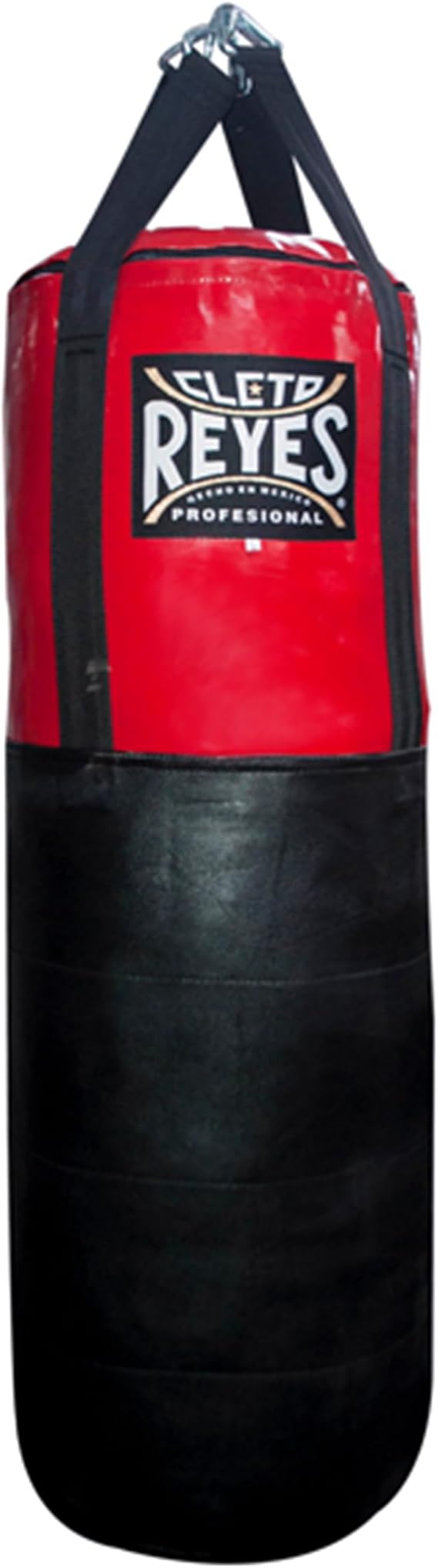 CLETO REYES Heavy Punching Bag for Adults Boxing Training Equipment, MMA, Kickboxing, Muay Thai, Leather Nylon-Canvas, Black and Red, Large