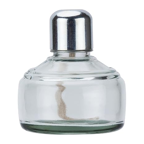 Alcohol Burner Lamp 150 ml Glass Bunsen Burners Lab Equipment Heating for Science Experiments and Home with Stainless Steel Cap