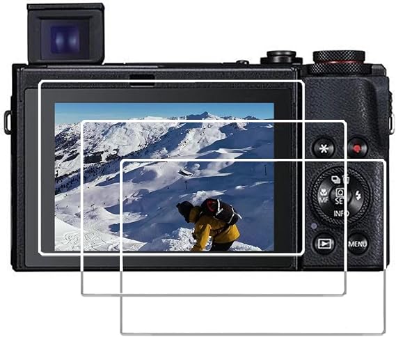 Screen Protector Compatible for Canon Powershot G7X G9X G5X G5XII G7XII G9XII G5 X Mark II G7 X Mark II Digital Camera,Anti-scratch Tempered Glass Clera Hard Protective Film Shield Cover Guard (3pack)