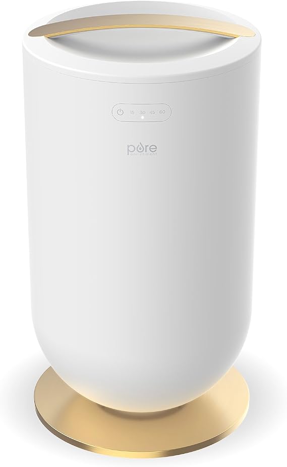 Pure Enrichment PureBliss Luxury Towel Warmer - Extra Large 20L Heats Towels, Robes, Blankets, or Clothing - Modern Bucket Design, 4 Heat Timer Settings & Auto Shut-Off (White & Brushed Gold)