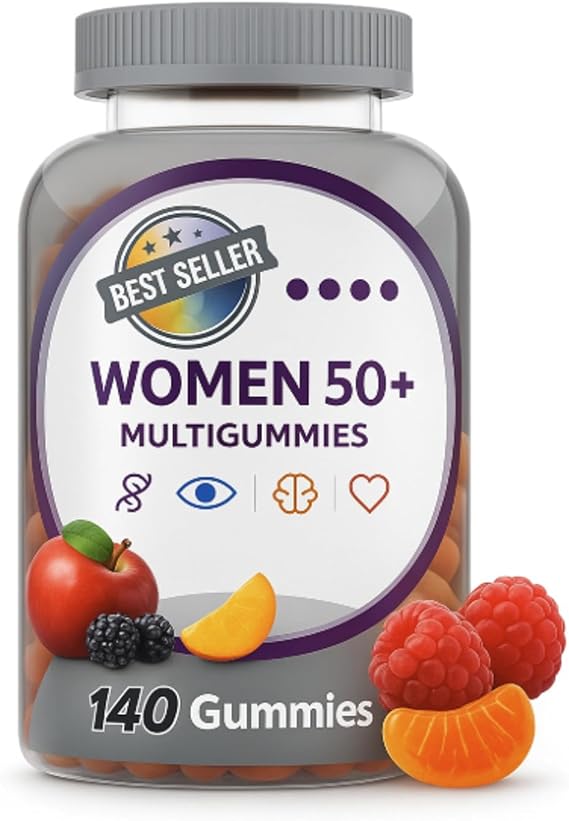 Multigummies Supplements, Gummy Vitamins for Women Silver 50 Plus Multivitamin, with Vitamin D, B6 & B12, Vitamins and Supplements, Fruit Flavor, 140 Count Gummies (Women 50+)