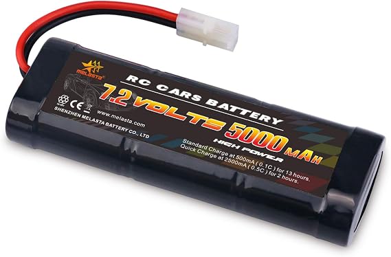 melasta 7.2V 5000mAh 6-Cell NiMH RC Battery for Cars/Trucks