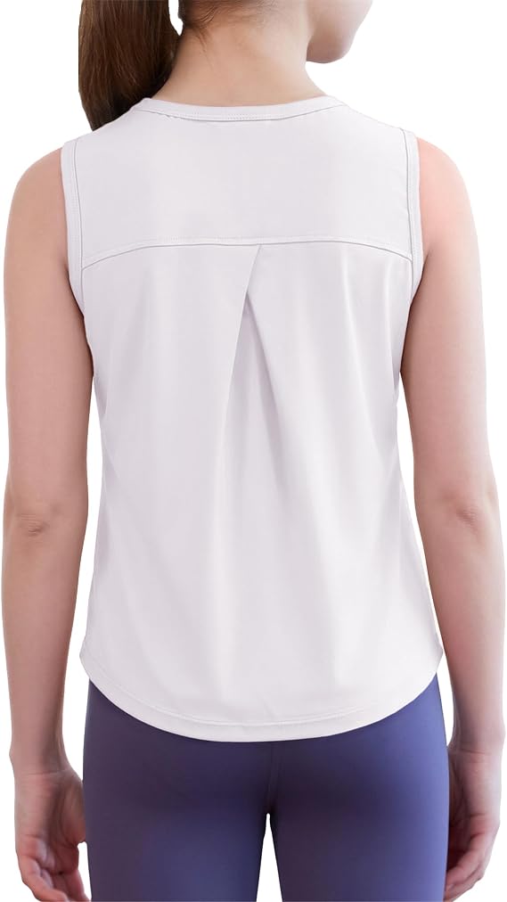 Girls Tank Tops Crewneck Sleeveless Athletic Quick Dry Shirts Workout Yoga 5-14 Years