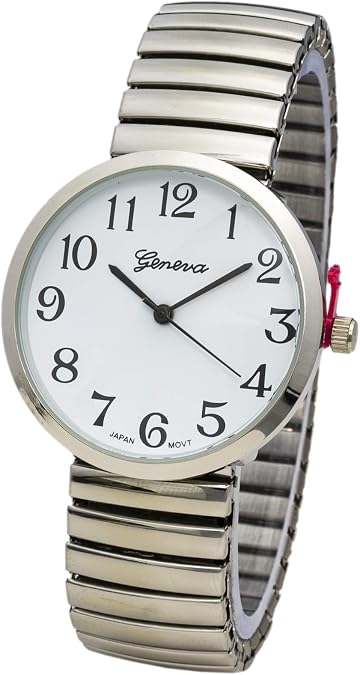 Collections Women's 36mm Case Plain Casual Stretch Band Watch