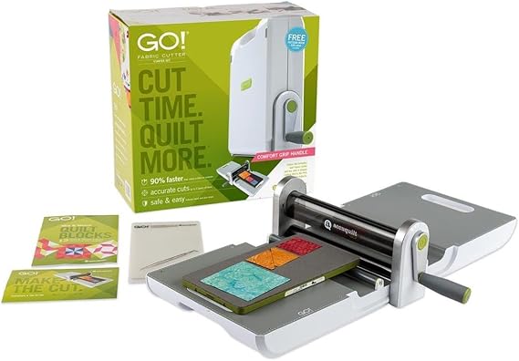 AccuQuilt GO! 55100H Fabric Cutter Starter Set, Portable Design, Includes Die, Cutting Mat, and Quick Start Guide