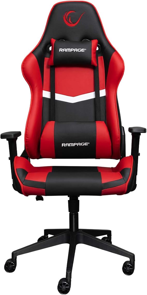 Rampage KL-R56 3D Arm, Black/Red Gaming Chair with Full Cast Sponge