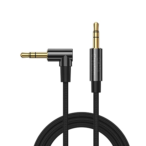 CableCreation 3.5mm Audio Cable 1.5FT/0.45M, Right Angle Auxiliary Cable
