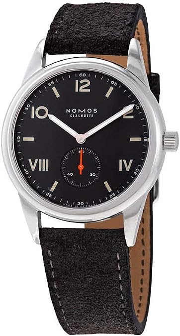 Nomos Club Campus Black Dial Black Leather Men's Watch 736