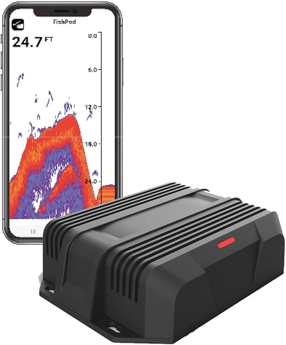Hawkeye FISHPOD 10BX Boat Mount Bluetooth Fish Finder with AI Technology