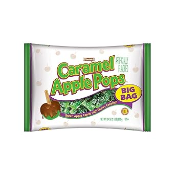 Tootsie Roll Caramel Apple Pops - Individually Wrapped Caramel Covered Green Apple Candy Lollipops - Bulk Peanut Free, Gluten Free Candy - 24 Ounce (Pack of 1)