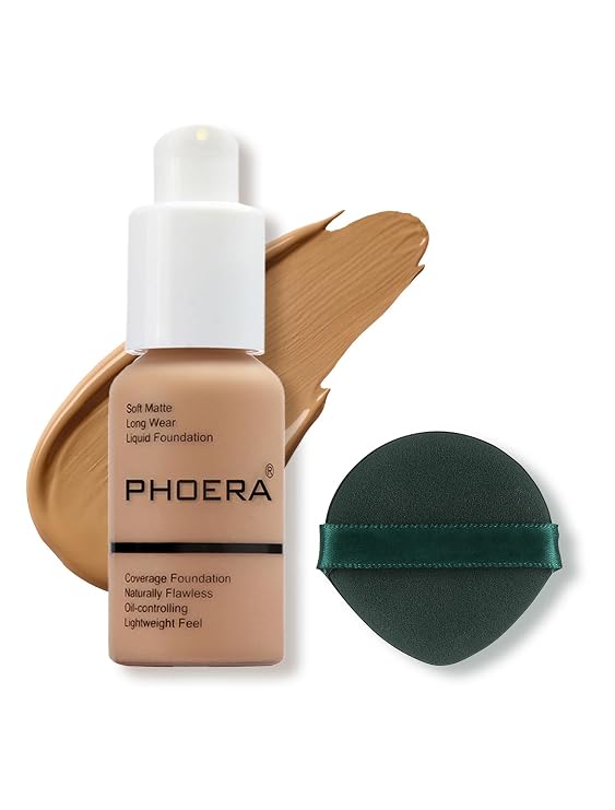 PHOERA Foundation Makeup Naturally Liquid Foundation Full Coverage Mattle Oil-Control Concealer 8 Colors Optional,Great Choice For Gift (#105 Sand,30ml) | Long Lasting,Waterproof,Flawless Soft Matte Oil Control Liquid Foundation,Great Choice For Gift (#105 Sand,30ml)