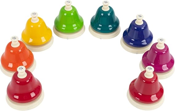 Percussion Plus Desk Bells, Multicolor, Set of 8