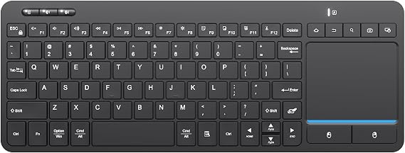 Multi-Device Wireless Bluetooth Keyboard with Touchpad-Wireless Keyboard with Multi-Touch Big Size Trackpad,Support 3 Devices for PC,Windows, Android, Chrome OS, Laptop, Tablet