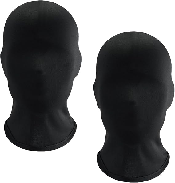 2Pcs Unisex Full Face Mask Elastic Halloween Faceless Mask Adult Breathable Full Head Cover Spandex Masks Morph Mask for Halloween Cosplay Party Costume Carnival Night Role Playing