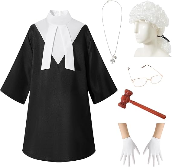 Judge Lawyer Kids Party Graduation Dress Costumes Role Play Halloween Robes