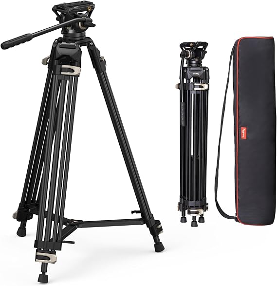 SmallRig 73.2"/ 186cm Heavy Duty Video Tripod with Fluid Head AD-01