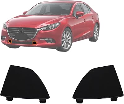 1 Pair Front Bumper Lower Grille Cover Fit for Mazda 3 2016-2018, Black ABS Modern Style, B63B-50-101B63B-50-102