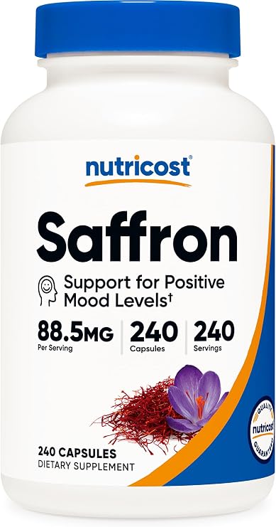 Nutricost Saffron Extract 88.5mg, 240 Capsules, Gluten Free, Veggie Caps
